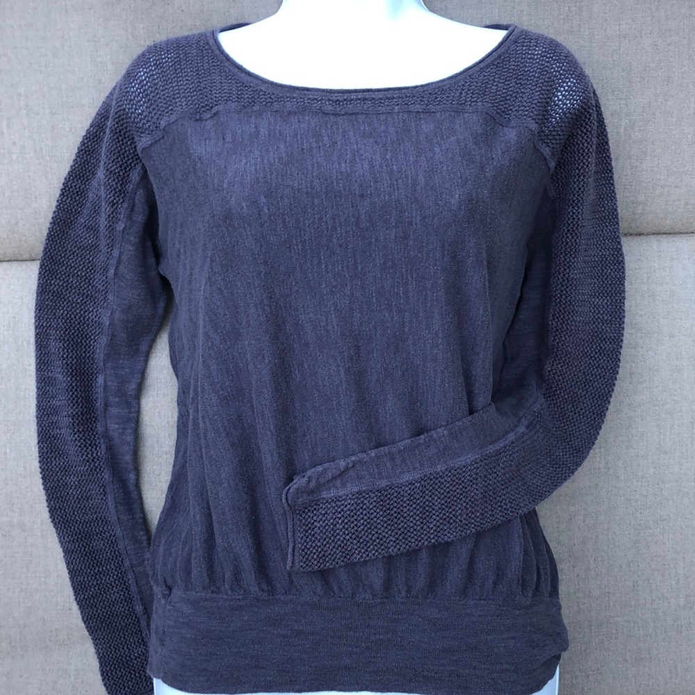 ATHLETA Linen/Cotton Lightweight Long Sleeve Sweater